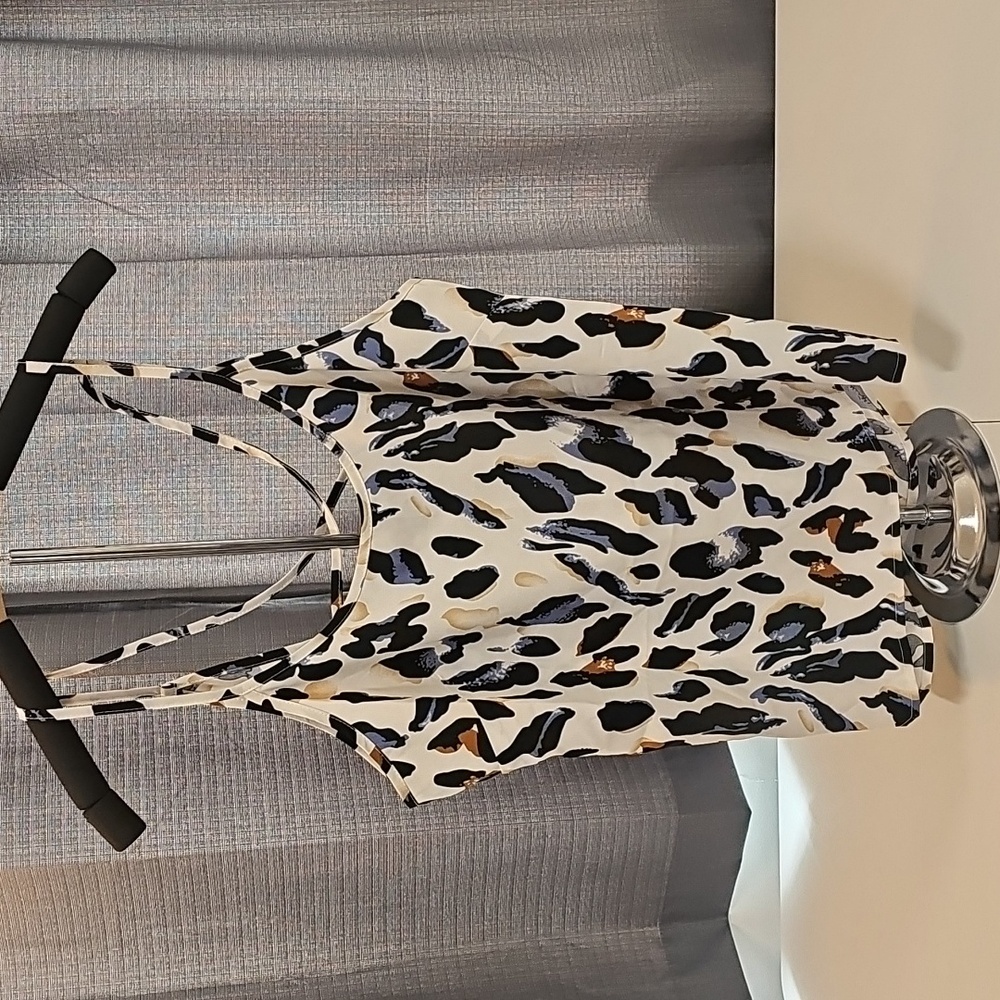 Leopard Criss Cross Back Tank Top